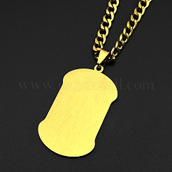 Religion 304 Stainless Steel Saint Jude Rectangle Dog Tag Pendant Necklaces for Men&nbsp;WG107E9-02