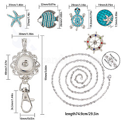DIY Ocean Theme Office Lanyard ID Badge Holder Necklace Making Kit&nbsp;DIY-SC0021-49