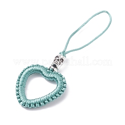 Heart Braided Nylon Cord Mobile Accessories&nbsp;HJEW-JM00607