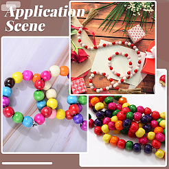 50Pcs Spray Painted Wood European Beads&nbsp;WOOD-PA0001-82