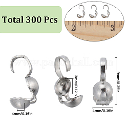 300Pcs 304 Stainless Steel Bead Tips&nbsp;STAS-SC0007-04