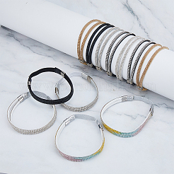 6 Sets 6 Styles Elastic Imitation Leather with Rhinestone Shoelace Bands&nbsp;FIND-FH0009-42
