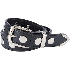 Black PU Imitation Leather Chain Belts&nbsp;AJEW-WH20070-318B