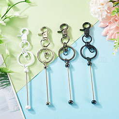 8Pcs 4 Colors Alloy Beadable Bar Keychain for DIY Crafts Jewelry Making&nbsp;KEYC-TA0001-36