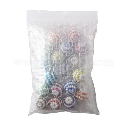 20Pcs 9 Colors Striped Resin Rhinestone Beads&nbsp;OACR-FS0002-35