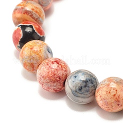 Dyed Natural Fire Crackle Agate Bead Stretch Bracelets&nbsp;BJEW-JB07519