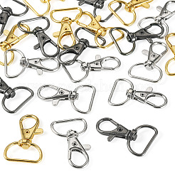 24Pcs 3 Colors Zinc Alloy Swivel D Ring Lobster Claw Clasps&nbsp;FIND-TADJ0001-09