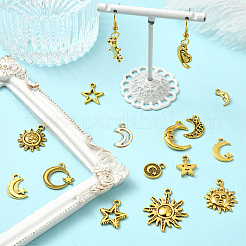 64Pcs 16 Styles Tibetan Style Zinc Alloy Pendants&nbsp;FIND-SC0018-01