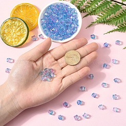 300Pcs Two Tone Transparent Spray Painted Acrylic Beads&nbsp;ACRP-YW0001-16
