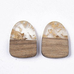 Transparent Resin & Walnut Wood Pendants&nbsp;RESI-Q210-005A-A01