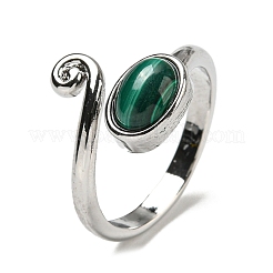 Natural Malachite Adjustable Rings&nbsp;RJEW-K269-08P-08