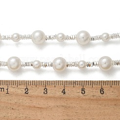 304 Stainless Steel & ABS Plastic Imitation Pearl Round Beded Necklaces for Women&nbsp;NJEW-S442-11P