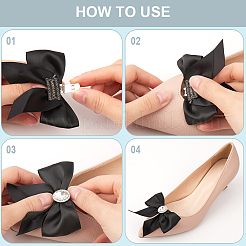 Polyester Bowknot Shoe Decorations&nbsp;FIND-WH0139-226B