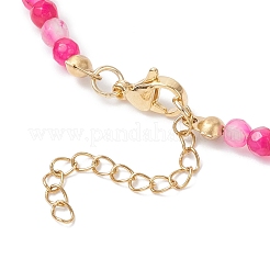 Dyed Natural Agate Faceted Round and Natural Cultured Freshwater Pearl & Starfish Synthetic Turquoise Beaded Brass Shell Shape Pendant Necklaces for Women&nbsp;NJEW-JN05496-01