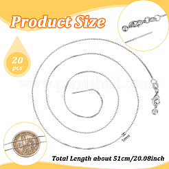 12Pcs 1MM Brass Box Chain Adjustable Slider Necklaces for Women&nbsp;NJEW-NB0001-40