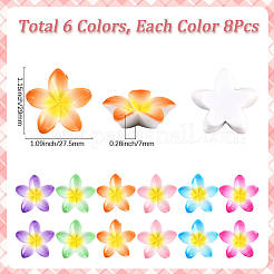 48Pcs 6 Colors Opaque Resin Cabochons&nbsp;RESI-SC0006-25