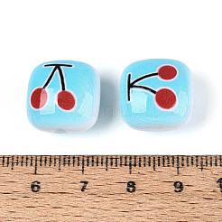 Opaque Printed Acrylic Beads&nbsp;SACR-T018-02