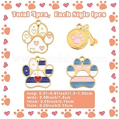 4Pcs 4 Styles 304 Stainless Steel Enamel Pendants&nbsp;STAS-YW0011-19