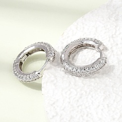 Brass Micro Pave Cubic Zirconia Hoop Earrings&nbsp;KK-CBA8324-24P-04