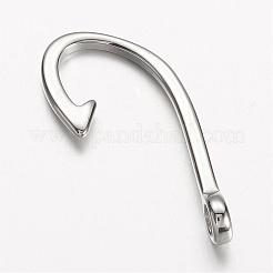Tarnish Resistant 304 Stainless Steel Hook Clasps&nbsp;STAS-D166-92P