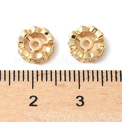 Brass Micro Pave Clear Cubic Zirconia Wheel Beads&nbsp;KK-A253-03G