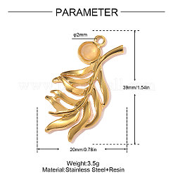 304 Stainless Steel Resin Pendants&nbsp;STAS-OY011-75G