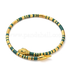 Alloy Green Rhinestone Snake Wrap Choker Necklaces for Women&nbsp;NJEW-Z087-01G