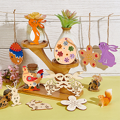 Easter Theme Unfinished Wood Pendant Decorations&nbsp;HJEW-WH0043-58