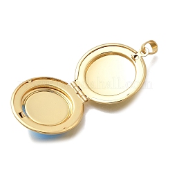 Brass Flat Round Locket Pendants&nbsp;KK-D431-029A-G