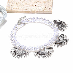 Alloy Sunflower Bib Necklaces&nbsp;WG7021D-01