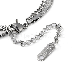 Non-Tarnish 304 Stainless SteelDouble-Layer Multi-strand Bracelet&nbsp;STAS-Z055-03P