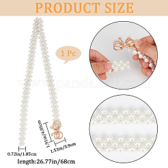 1Pc Acrylic Pearl Braided Stretch Chain Belts&nbsp;AJEW-CP0008-12B
