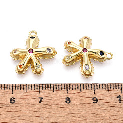 Brass Micro Pave Cubic Zirconia Pendants&nbsp;KK-N265-24G