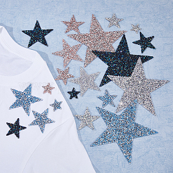 20Pcs 4 Colors Star Hotfix Rhinestone Kit(Hot Melt Adhesive On The Back)&nbsp;DIY-FH0007-04