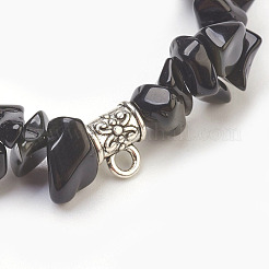 Natural Obsidian Beads Stretch Bracelets&nbsp;BJEW-JB03860-07