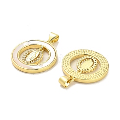 Brass Micro Pave Clear Cubic Zirconia Pendants&nbsp;KK-K365-07G