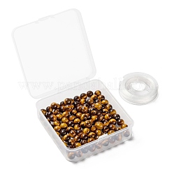 100Pcs 8mm Natural Tiger Eye Beads Round Beads&nbsp;DIY-LS0002-48
