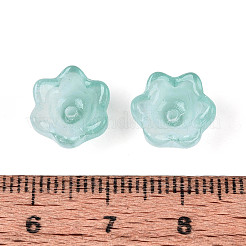 Transparent Spray Painted Glass Bead Caps&nbsp;A-GLAA-Q089-002A-001