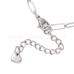 304 Stainless Steel Screw Carabiner Lock Pendant Paperclip Chain Necklaces&nbsp;NJEW-JN05860-02