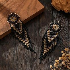 Handmade Bohemian Glass Seed Bead Beaded Chandelier Earrings&nbsp;GZ5802