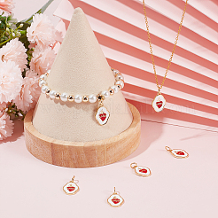 6Pcs Brass Enamel Pendants&nbsp;KK-BBC0005-40