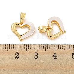 Brass Pave Shell Charms&nbsp;KK-G490-42G
