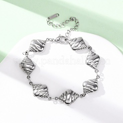 304 Stainless Steel Spiral Shell Shape Link Bracelets for Women&nbsp;BJEW-L706-04P