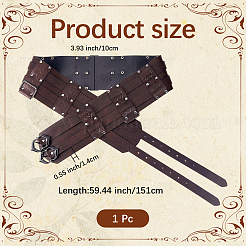 Vintage PU Leather and Alloy Chain Belts for Men&nbsp;AJEW-WH20060-49B