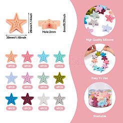 48Pcs 12 Colors Star Silicone Beads&nbsp;SIL-TA0001-56