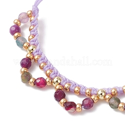 Flower Glass Seed Beads & Natural Agate Beaded Bracelets&nbsp;BJEW-MZ00222-02