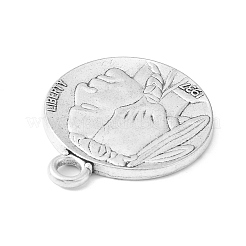 Tibetan Style Alloy Coin Pendants&nbsp;TIBEP-GC001-AS-RS
