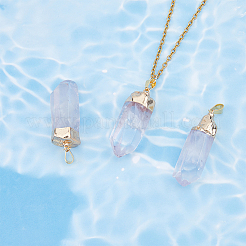 8Pcs Natural Quartz Crystal Double Terminal Pointed Pendants&nbsp;G-BC0001-53G