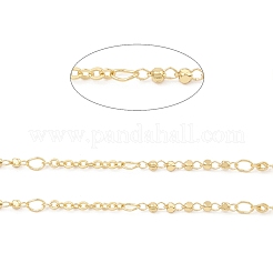 Brass Cube Beaded Link Chains&nbsp;CHC-M025-63G