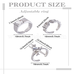 Zinc Alloy Finger Rings Set&nbsp;RJEW-LP0002-24A